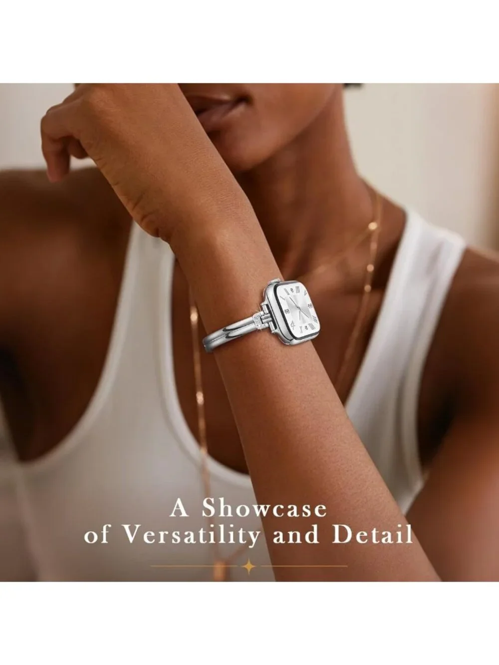 Stylish Slim Metal Watch Band for Women - Bling Diamond Bracelet for iWatch